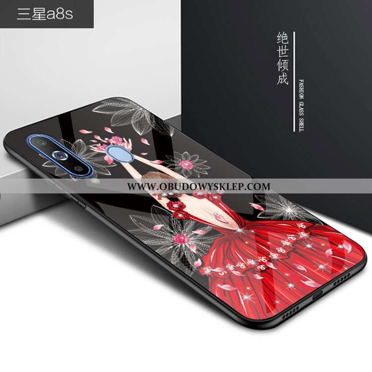 Obudowa Samsung Galaxy A8s Trendy Szkło Etui, Etui Samsung Galaxy A8s Ochraniacz Gwiazda Czerwona