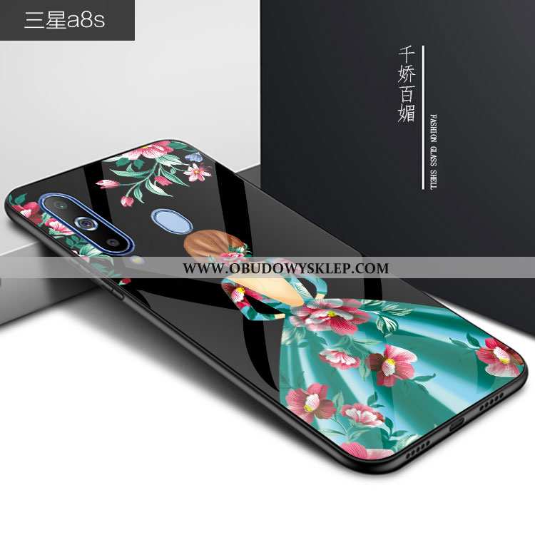 Obudowa Samsung Galaxy A8s Trendy Szkło Etui, Etui Samsung Galaxy A8s Ochraniacz Gwiazda Czerwona