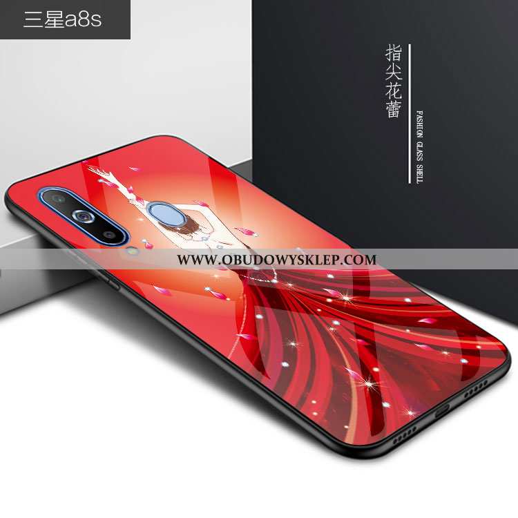 Obudowa Samsung Galaxy A8s Trendy Szkło Etui, Etui Samsung Galaxy A8s Ochraniacz Gwiazda Czerwona