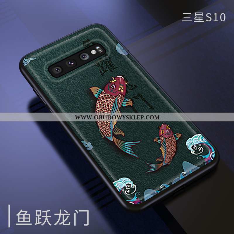 Obudowa Samsung Galaxy S10 Skóra Trendy Jakość, Etui Samsung Galaxy S10 Wzór Silikonowe Zielone