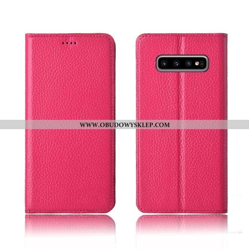 Obudowa Samsung Galaxy S10+ Skórzane Etui Litchi Ochraniacz, Samsung Galaxy S10+ Prawdziwa Skóra Kha