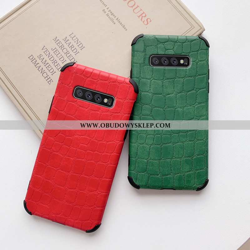 Obudowa Samsung Galaxy S10+ Super Osobowość Futerał, Etui Samsung Galaxy S10+ Cienkie Krokodyl Czerw