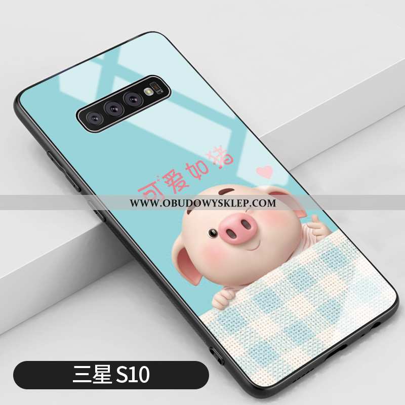 Obudowa Samsung Galaxy S10 Szkło Niebieski Anti-fall, Etui Samsung Galaxy S10 Osobowość Lustro Niebi