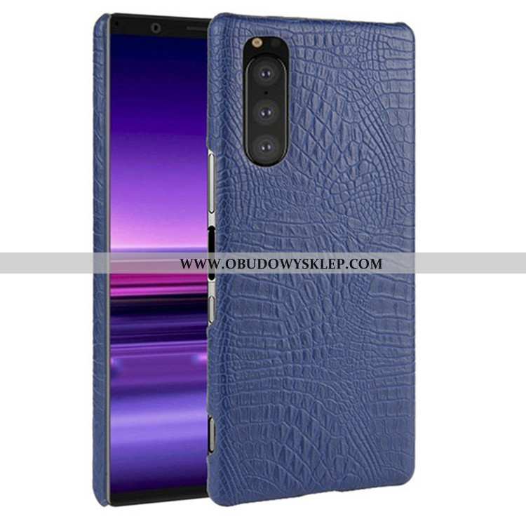 Obudowa Sony Xperia 5 Wzór Vintage Etui, Etui Sony Xperia 5 Ochraniacz Krokodyl Czarna