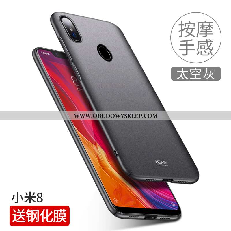 Obudowa Xiaomi Mi 8 Kreatywne Proste Nubuku, Etui Xiaomi Mi 8 Trendy Anti-fall Czarna