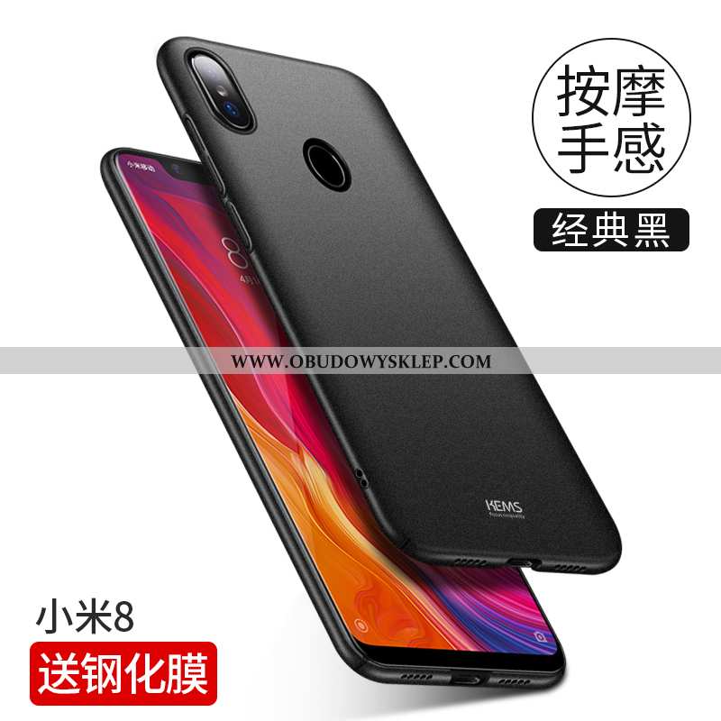 Obudowa Xiaomi Mi 8 Kreatywne Proste Nubuku, Etui Xiaomi Mi 8 Trendy Anti-fall Czarna