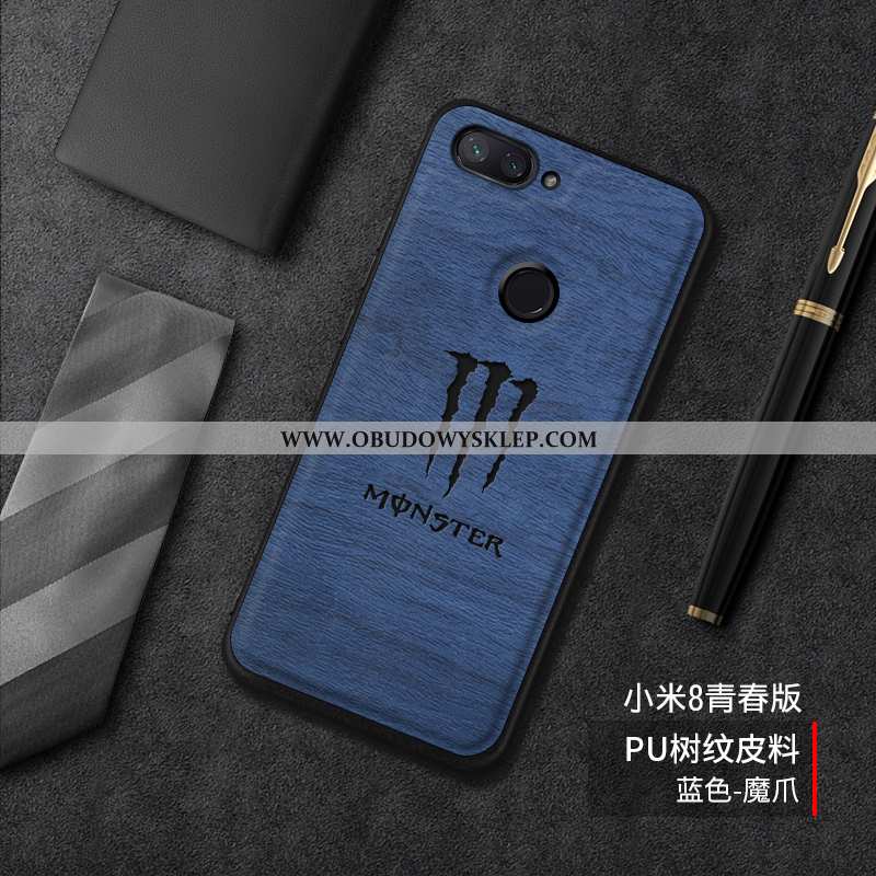 Obudowa Xiaomi Mi 8 Lite Piękny Kreskówka Trendy, Etui Xiaomi Mi 8 Lite Wzór Nubuku Niebieska