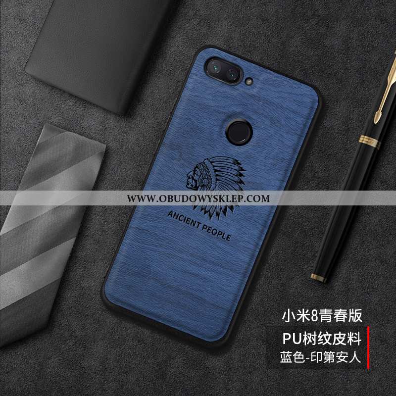 Obudowa Xiaomi Mi 8 Lite Piękny Kreskówka Trendy, Etui Xiaomi Mi 8 Lite Wzór Nubuku Niebieska