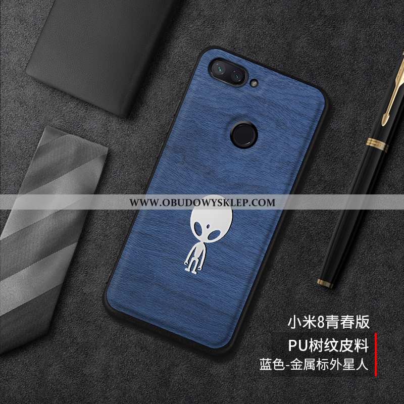 Obudowa Xiaomi Mi 8 Lite Piękny Kreskówka Trendy, Etui Xiaomi Mi 8 Lite Wzór Nubuku Niebieska