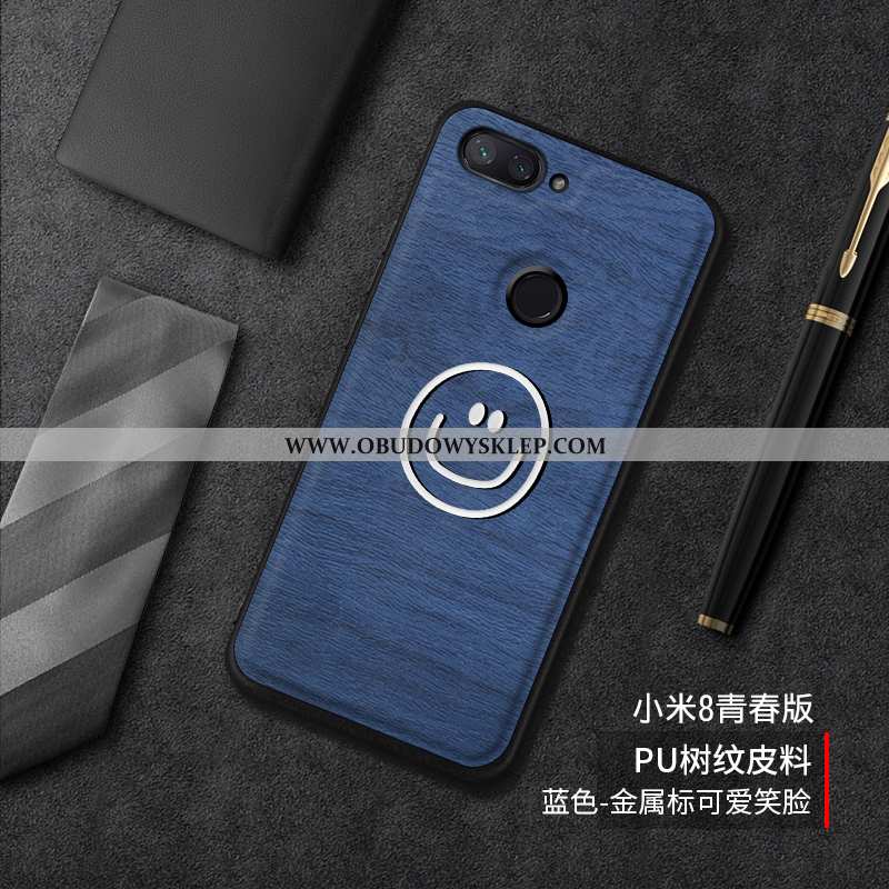 Obudowa Xiaomi Mi 8 Lite Piękny Kreskówka Trendy, Etui Xiaomi Mi 8 Lite Wzór Nubuku Niebieska