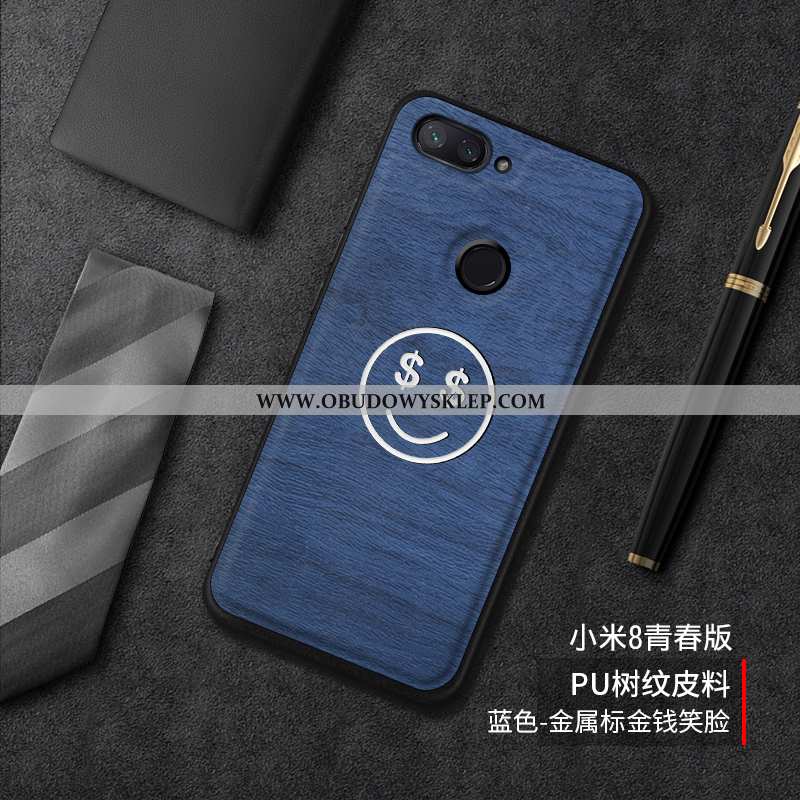 Obudowa Xiaomi Mi 8 Lite Piękny Kreskówka Trendy, Etui Xiaomi Mi 8 Lite Wzór Nubuku Niebieska