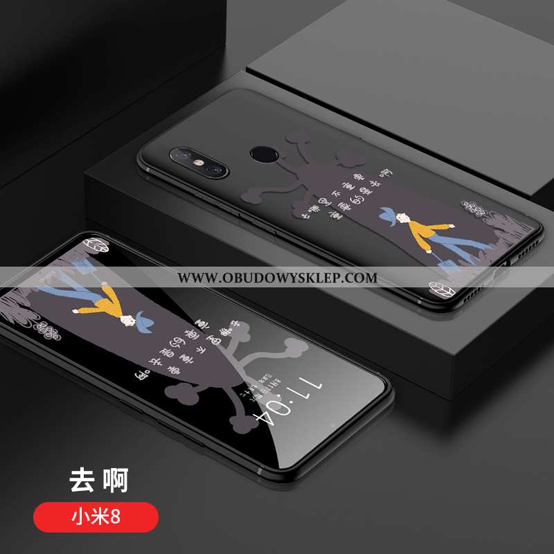 Obudowa Xiaomi Mi 8 Nubuku Wzór Kreatywne, Etui Xiaomi Mi 8 Osobowość Ochraniacz Czarna