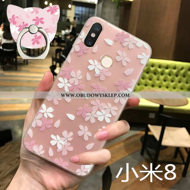 Obudowa Xiaomi Mi 8 Super Przezroczysty Wzór, Etui Xiaomi Mi 8 Cienkie Mały Rozowa