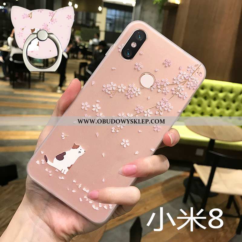 Obudowa Xiaomi Mi 8 Super Przezroczysty Wzór, Etui Xiaomi Mi 8 Cienkie Mały Rozowa