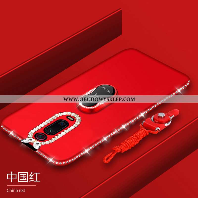 Obudowa Xiaomi Mi 9t Pro Rhinestone Czerwony Mały, Etui Xiaomi Mi 9t Pro Nubuku Ochraniacz Fioletowy