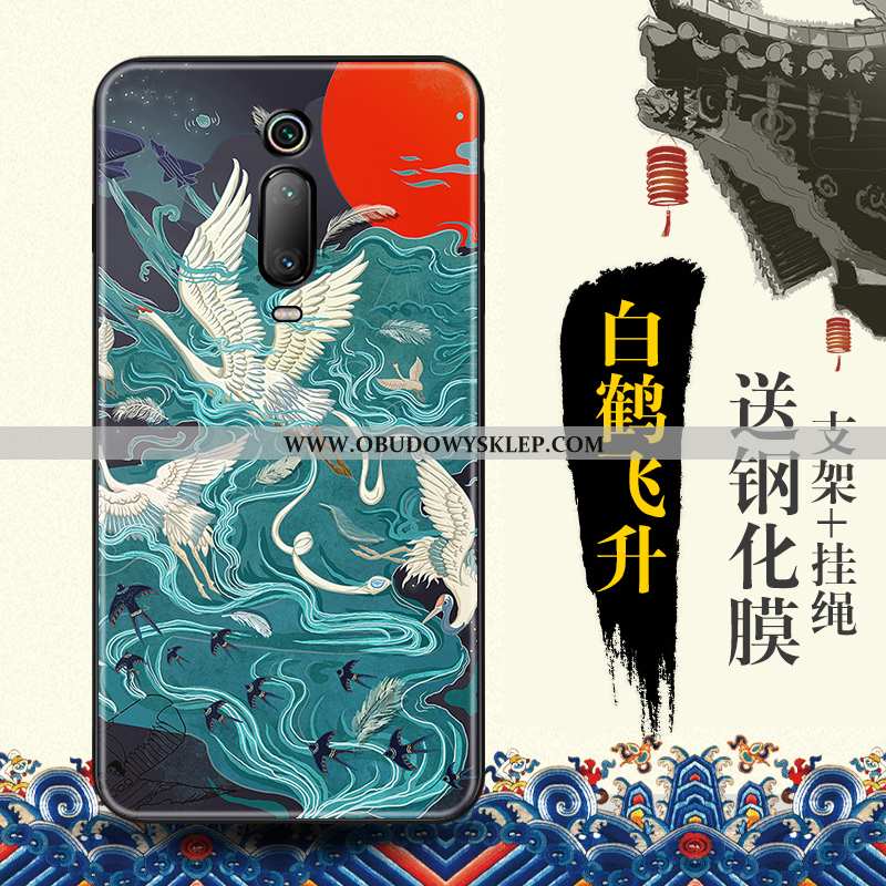 Obudowa Xiaomi Mi 9t Relief Futerał Ochraniacz, Etui Xiaomi Mi 9t Trendy Niebieska