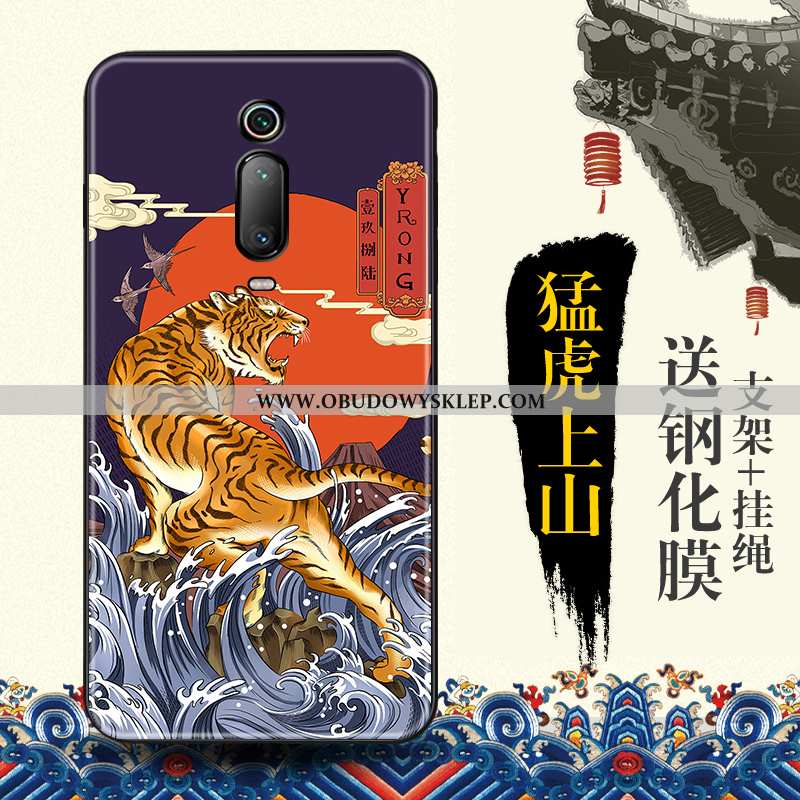 Obudowa Xiaomi Mi 9t Relief Futerał Ochraniacz, Etui Xiaomi Mi 9t Trendy Niebieska