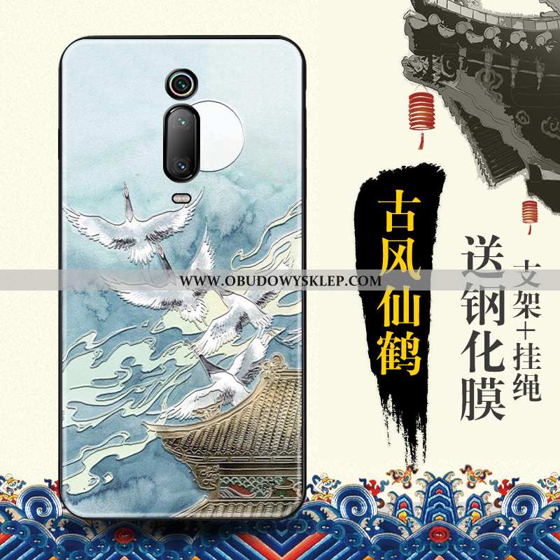 Obudowa Xiaomi Mi 9t Relief Futerał Ochraniacz, Etui Xiaomi Mi 9t Trendy Niebieska