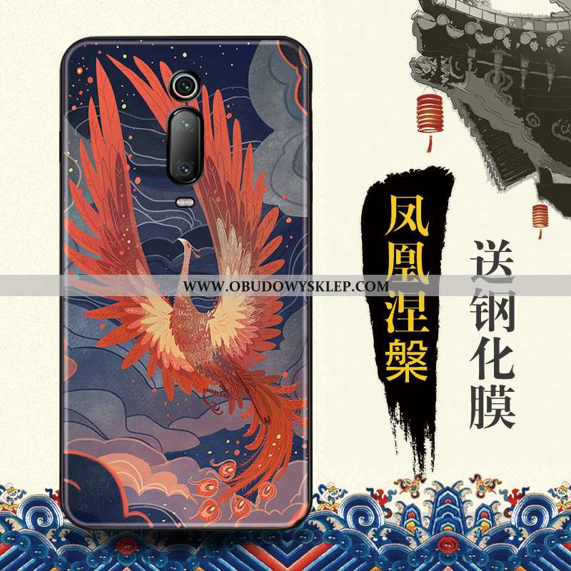 Obudowa Xiaomi Mi 9t Relief Futerał Ochraniacz, Etui Xiaomi Mi 9t Trendy Niebieska