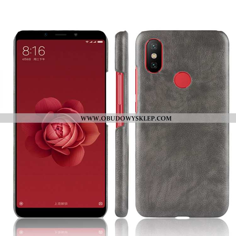 Obudowa Xiaomi Mi A2 Wzór Litchi Trudno, Etui Xiaomi Mi A2 Skórzane Anti-fall Czerwona