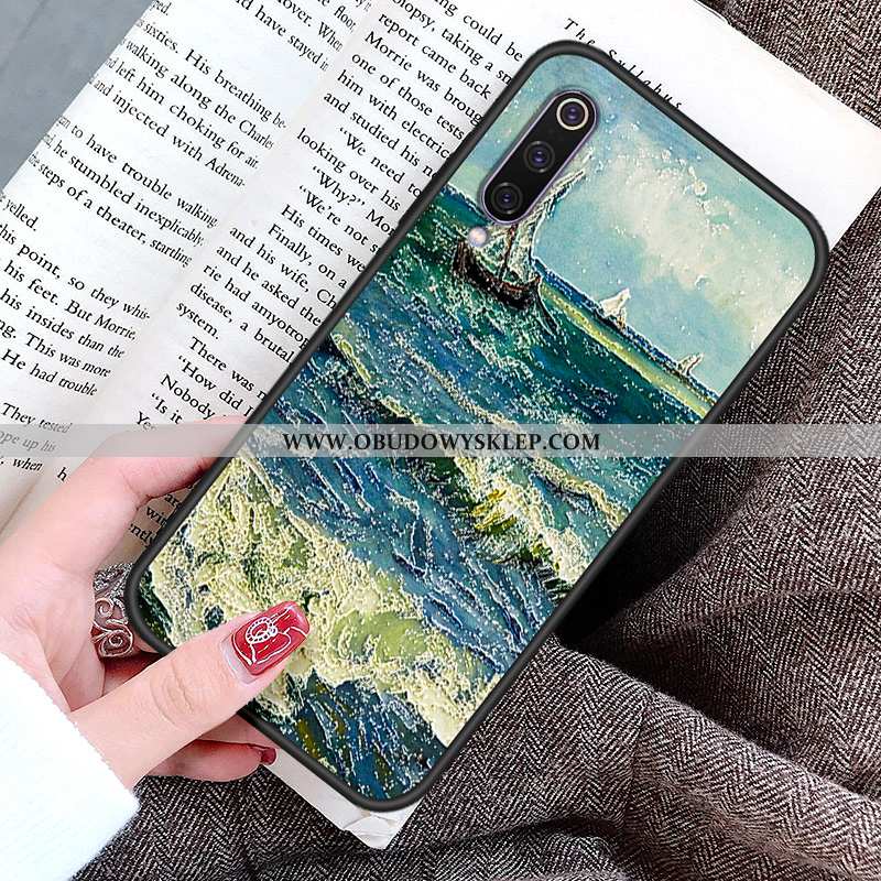 Obudowa Xiaomi Mi A3 Ochraniacz Relief Sztuka, Etui Xiaomi Mi A3 Nubuku Dostosowane Niebieska