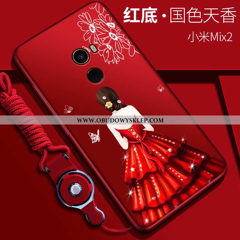 Obudowa Xiaomi Mi Mix 2 Nubuku Ochraniacz Silikonowe, Etui Xiaomi Mi Mix 2 Trendy Cienkie Czerwona