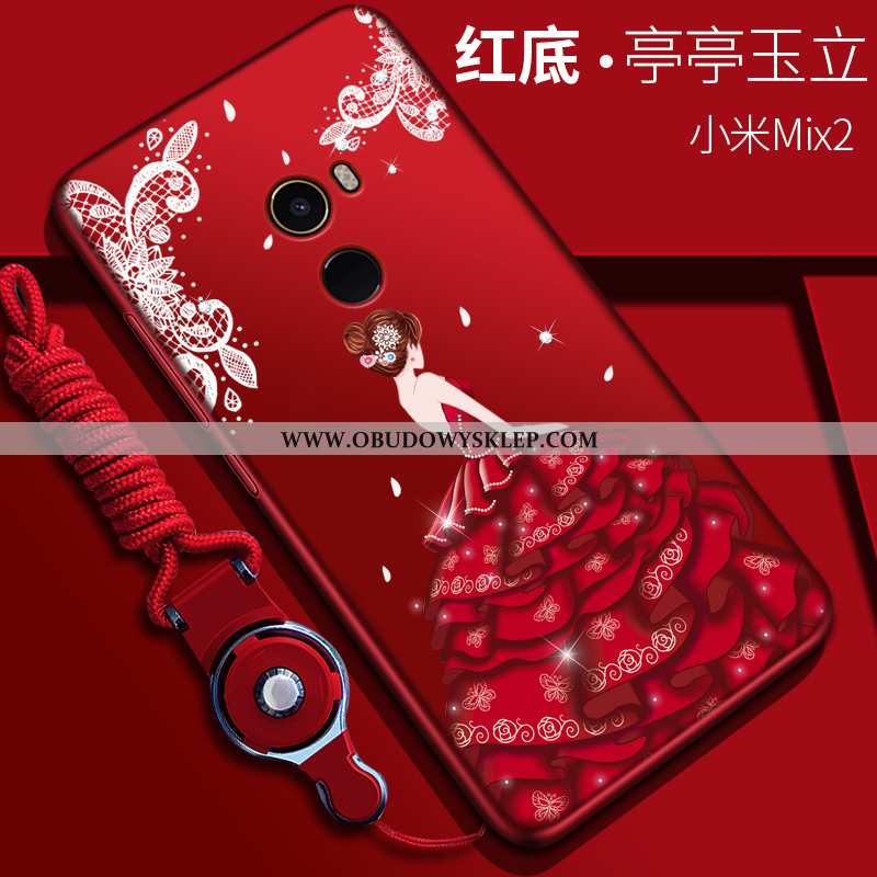 Obudowa Xiaomi Mi Mix 2 Nubuku Ochraniacz Silikonowe, Etui Xiaomi Mi Mix 2 Trendy Cienkie Czerwona