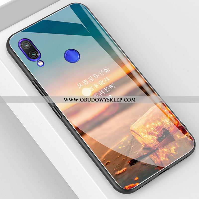 Obudowa Xiaomi Redmi 7 Szkło Mały Lustro, Etui Xiaomi Redmi 7 Trendy Trudno Niebieska