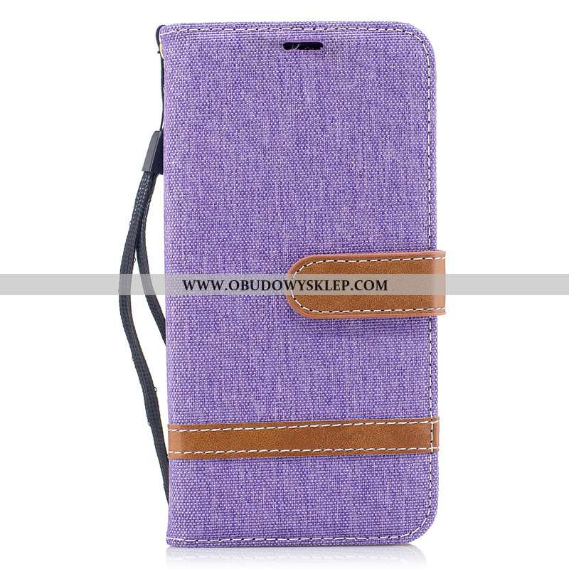 Obudowa Xiaomi Redmi 8a Ochraniacz Futerał Obudowa, Etui Xiaomi Redmi 8a Skórzane Denim Fioletowy