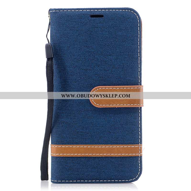 Obudowa Xiaomi Redmi 8a Ochraniacz Futerał Obudowa, Etui Xiaomi Redmi 8a Skórzane Denim Fioletowy