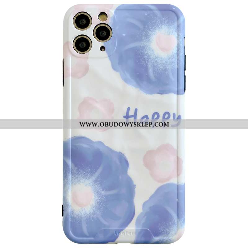 Obudowa iPhone 11 Pro Max Ochraniacz Futerał Etui, Etui iPhone 11 Pro Max Osobowość Kwiaty Niebieska