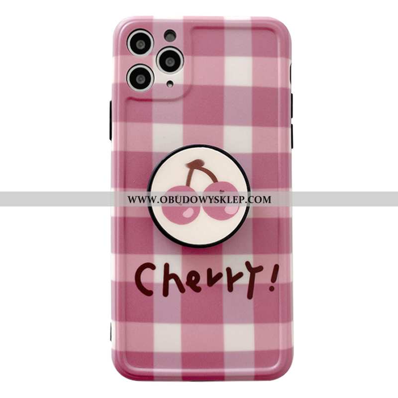 Obudowa iPhone 11 Pro Max Trendy Silikonowe Krata, Etui iPhone 11 Pro Max Miękki Owoce Czerwona