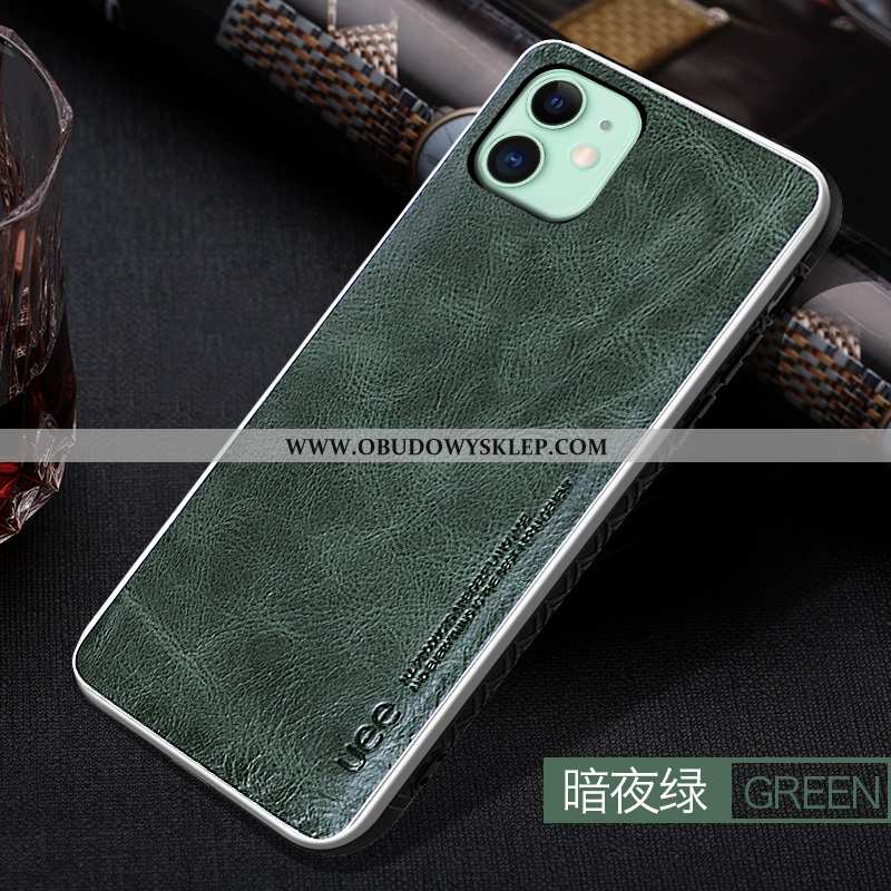 Obudowa iPhone 11 Skóra Zielony All Inclusive, Etui iPhone 11 Trendy Anti-fall Niebieska