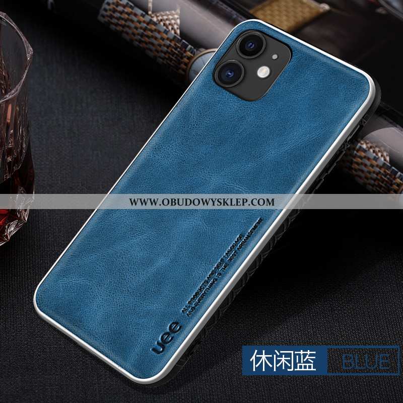 Obudowa iPhone 11 Skóra Zielony All Inclusive, Etui iPhone 11 Trendy Anti-fall Niebieska