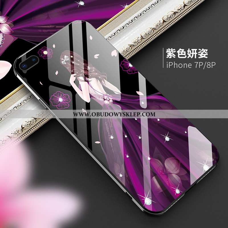 Obudowa iPhone 8 Plus Trendy Anti-fall Luksusowy, Etui iPhone 8 Plus Ochraniacz Purpurowy Fioletowy