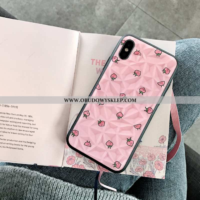 Obudowa iPhone Xs Kreatywne Czerwony Netto Świeży, Etui iPhone Xs Trendy Osobowość Rozowa