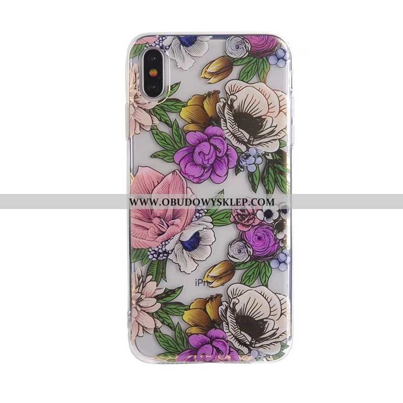 Obudowa iPhone Xs Max Przezroczysty Futerał Purpurowy, Etui iPhone Xs Max Miękki Piękny Fioletowy