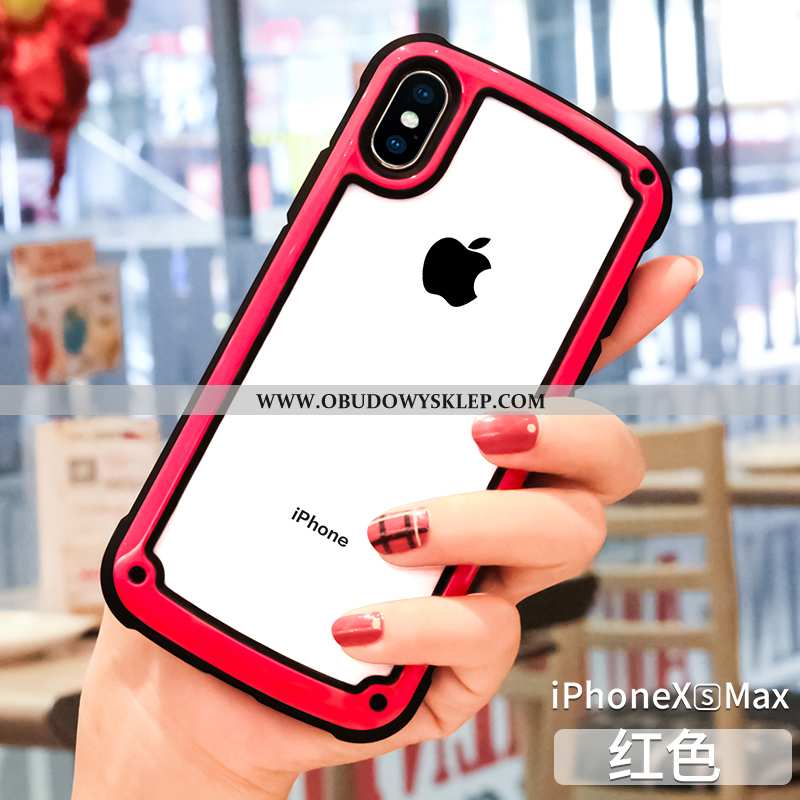 Obudowa iPhone Xs Max Silikonowe Etui Anti-fall, iPhone Xs Max Ochraniacz Telefon Komórkowy Czerwona