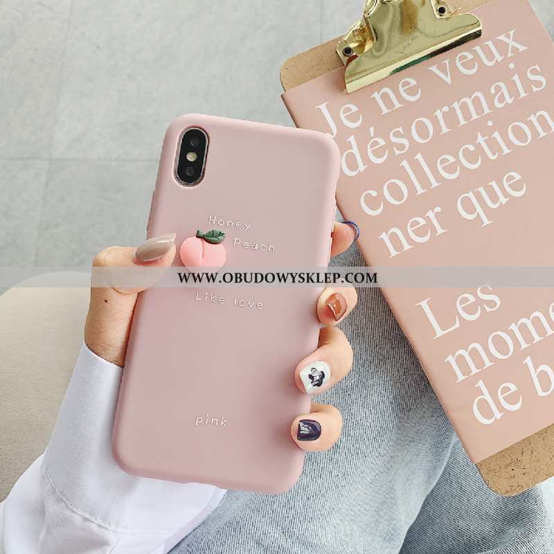 Obudowa iPhone Xs Silikonowe Bydło Etui, Etui iPhone Xs Trendy Futerał Rozowa