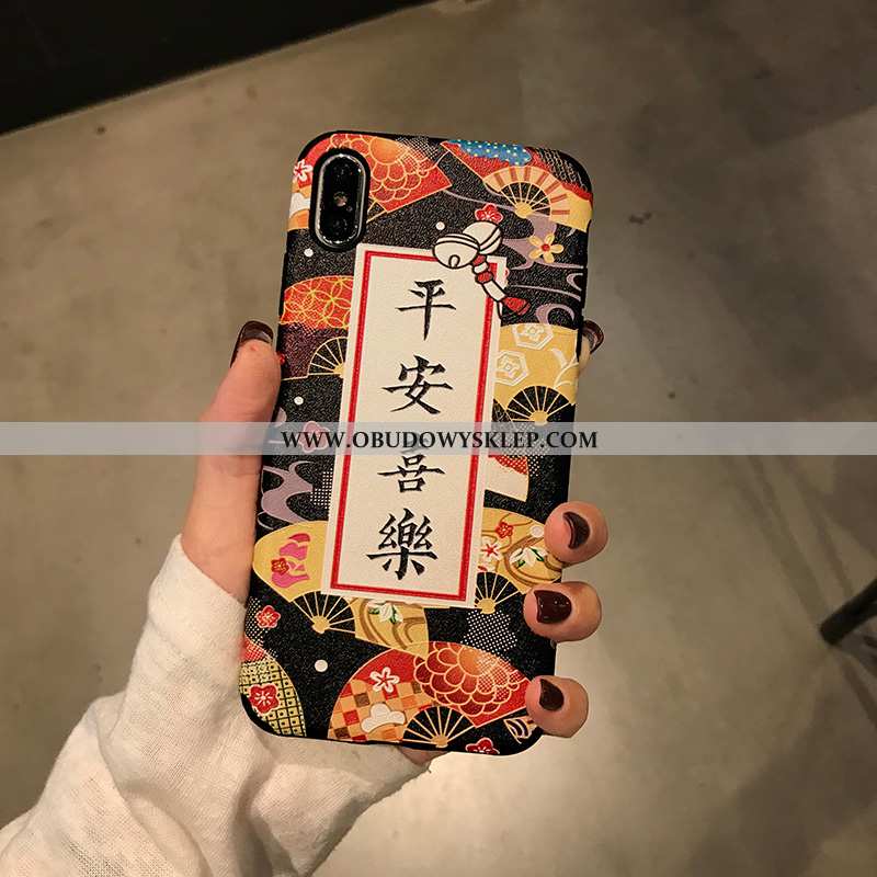 Obudowa iPhone Xs Silikonowe Zakochani Czarny, Etui iPhone Xs Ochraniacz Jedwab Czarna