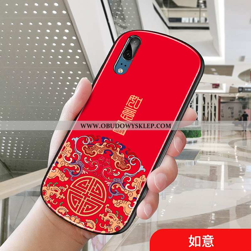 Pokrowce Huawei P20 Trendy Chiński Styl Szkło, Obudowa Huawei P20 Ochraniacz Pałac Granatowy