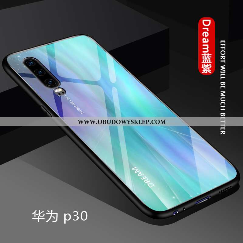 Pokrowce Huawei P30 Kreatywne Ochraniacz Trudno, Obudowa Huawei P30 Trendy Proste Niebieska