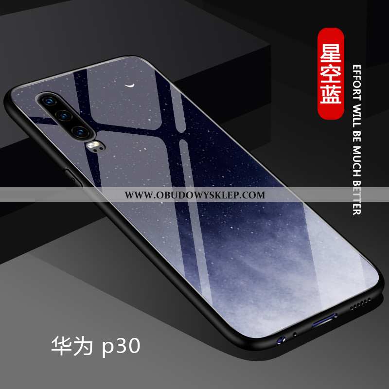 Pokrowce Huawei P30 Kreatywne Ochraniacz Trudno, Obudowa Huawei P30 Trendy Proste Niebieska