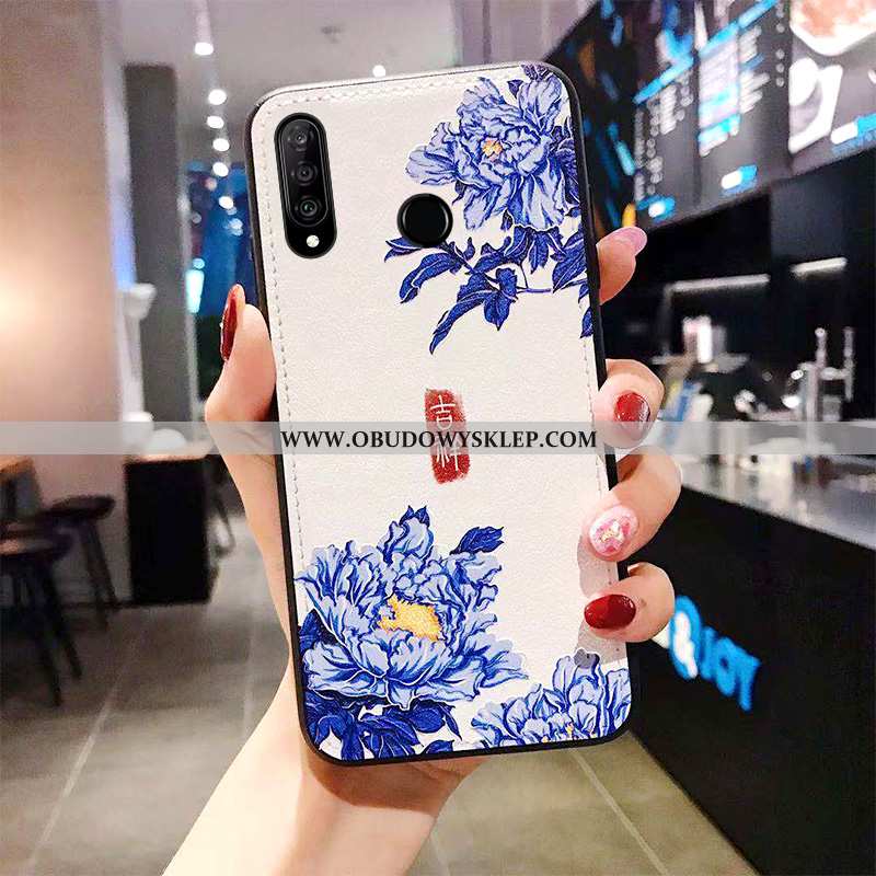 Pokrowce Huawei P30 Lite Xl Wzór Klasyczna Skóra, Obudowa Huawei P30 Lite Xl Trendy Futerał Granatow