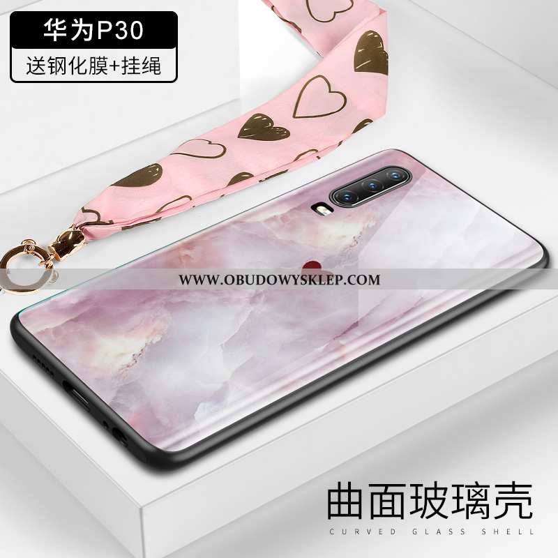 Pokrowce Huawei P30 Wisząca Szyja Wiatr Piórka, Obudowa Huawei P30 Trendy Różowe Rozowa