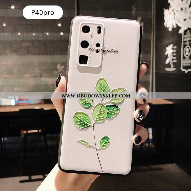 Pokrowce Huawei P40 Pro Ochraniacz Relief Anti-fall, Obudowa Huawei P40 Pro Nubuku Futerał Zielone