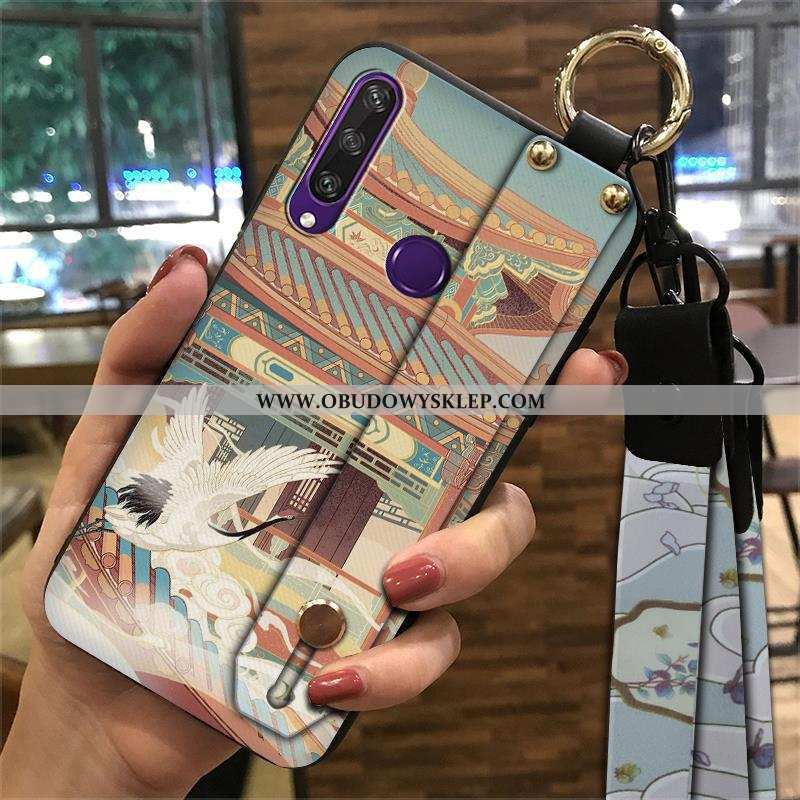 Pokrowce Huawei Y6p Vintage Etui Futerał, Obudowa Huawei Y6p Trendy Telefon Komórkowy Niebieska