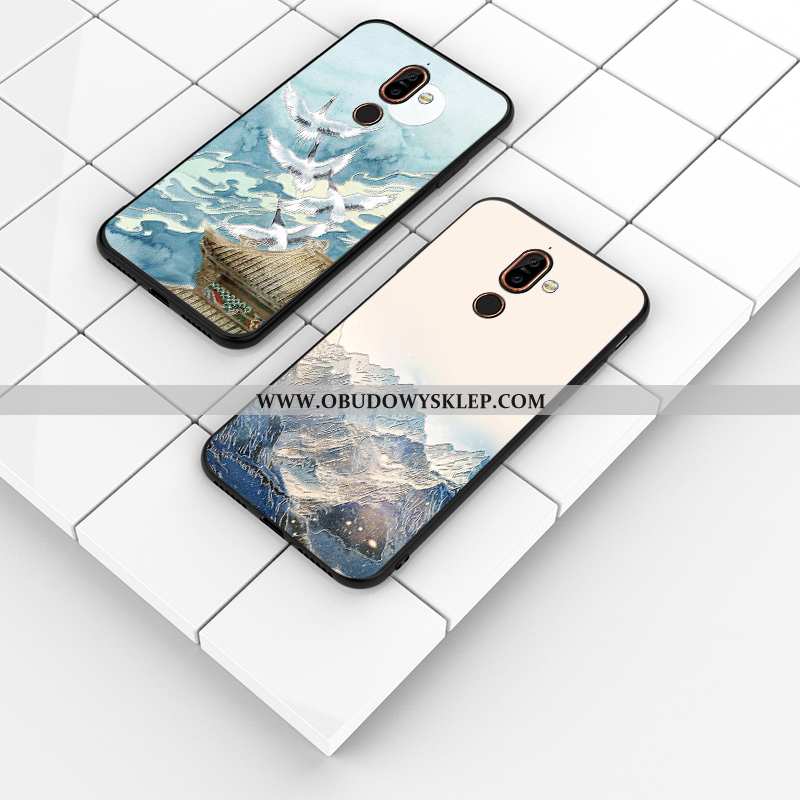 Pokrowce Nokia 7 Plus Ochraniacz Dostosowane Osobowość, Obudowa Nokia 7 Plus Nubuku Relief Niebieska