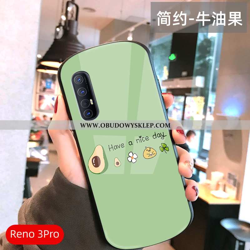 Pokrowce Oppo Reno 3 Pro Ochraniacz Zielony Anti-fall, Obudowa Oppo Reno 3 Pro Szkło Łuk Zielone