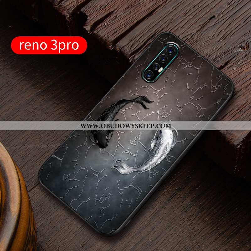 Pokrowce Oppo Reno 3 Pro Relief Nubuku Ochraniacz, Obudowa Oppo Reno 3 Pro Super Silikonowe Niebiesk